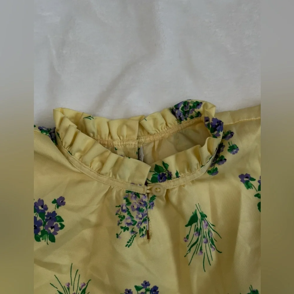 NWOT Janie and Jack Yellow with Purple Floral Patterned Jumpsuit